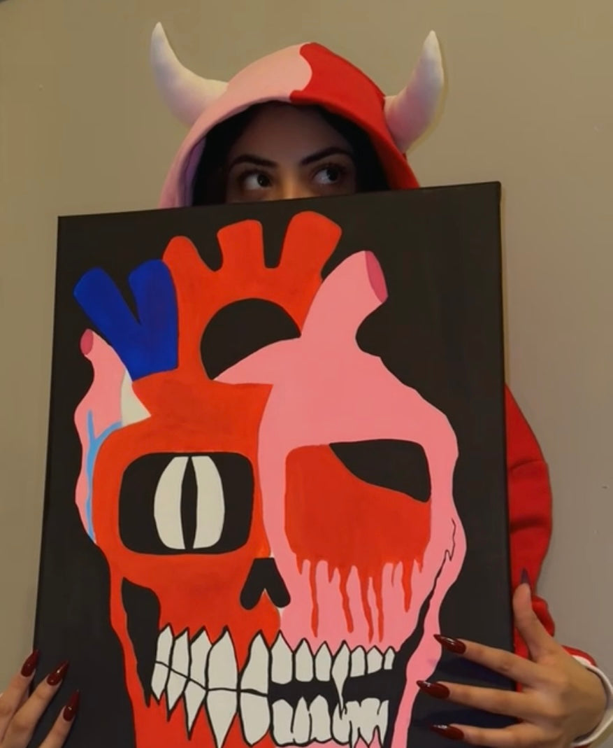 SKULL HEART PAINTING